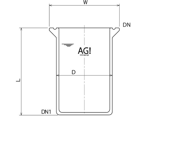 旭製作所 平底反応容器（弁座無）　1000mL 1個 3953-1000