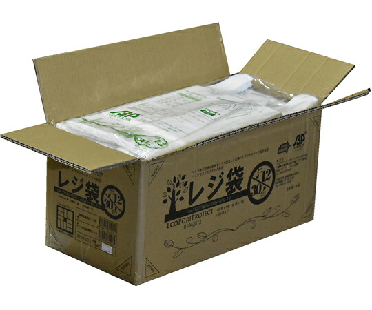 【おまとめお得な２個書き割り】紺屋商事 箱売：バイオマスレジ袋乳白 E12W30 1箱（100枚×25冊） 0.013×180（300）×410 1箱(100枚×25冊入) 01043012