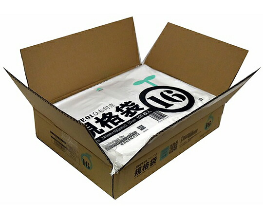 【おまとめお得な２個書き割り】紺屋商事 小箱売：吊りひも付ポリ袋 01澄み切った 16号 100枚×15冊入 1箱(100枚×15冊入) 00723316