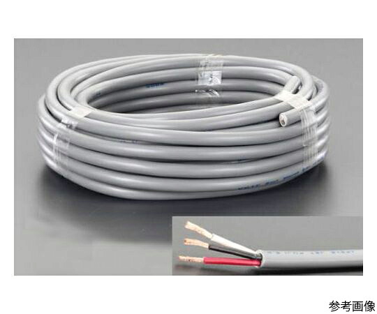 エスコ ビニールキャブタイヤケーブル(3芯/灰)　300V/12A/20m 1巻 EA940AG-17