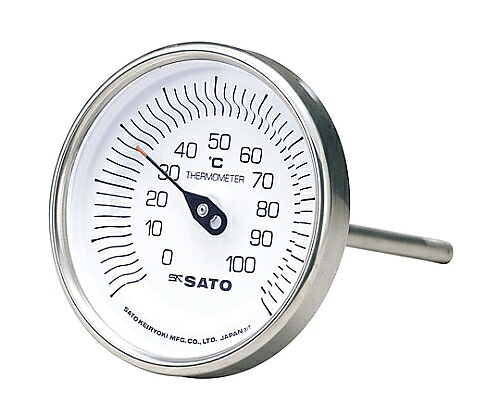 佐藤計量器製作所 バイメタル式温度計 0～150℃　100L 1個 BM-T-90S