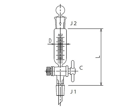 旭製作所 セミ・ミクロ　円筒形摺付滴下ロート　ＰＴＦＥコック　１５mL 1個 3738-15-1M 19,501円