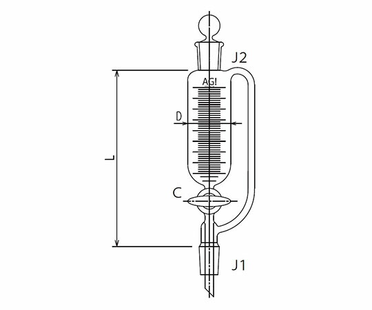 旭製作所 セミ・ミクロ　平衡形滴下ロート　ガラスコック　２０mL 1個 3744-20-1M 25,226円