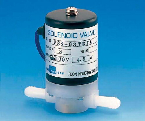 フロン加工 2方ニップル電磁弁 FSS-03TBFC AC100V 1個 F-2361-004