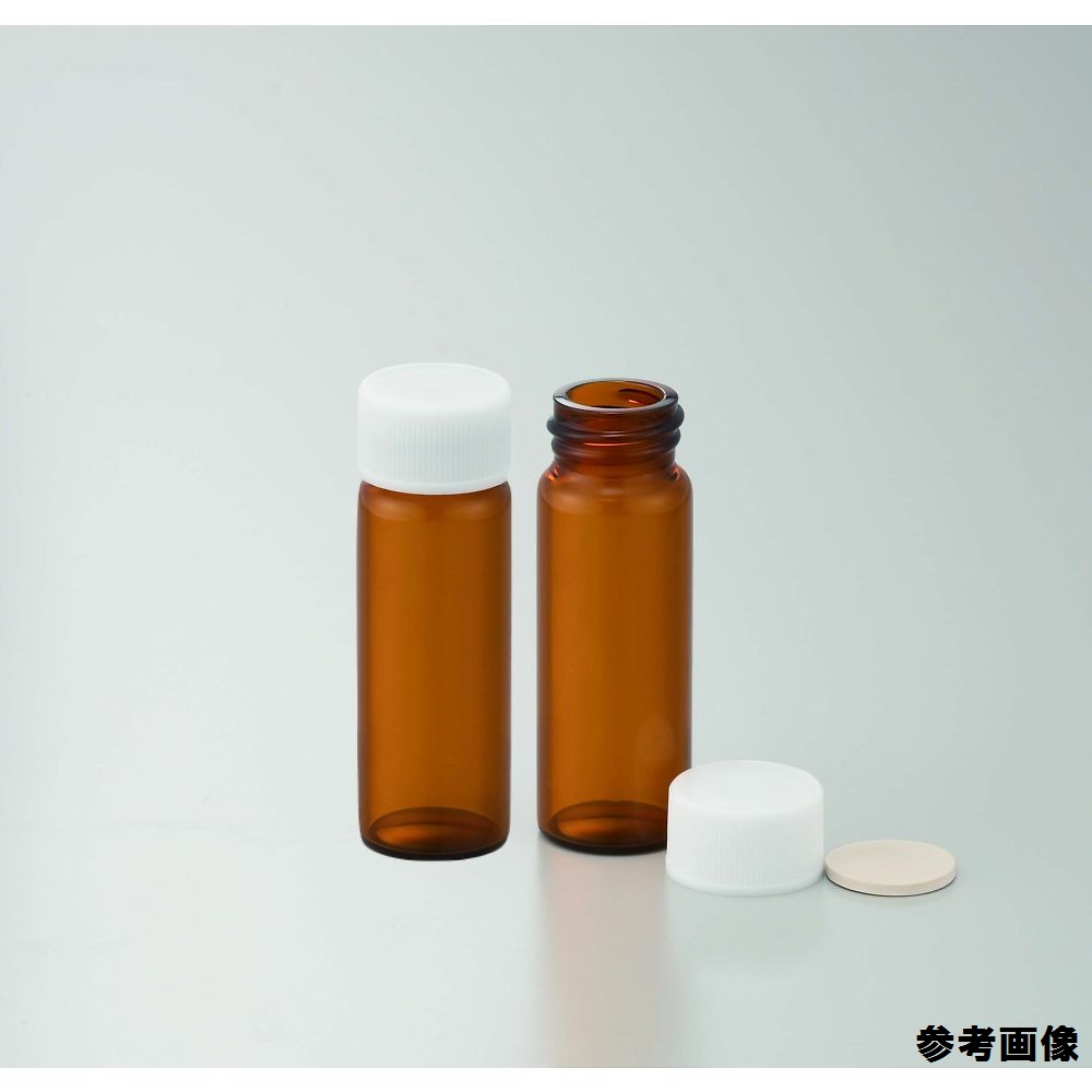 日電理化硝子 ねじ口瓶(茶)+PPキャップ(白)+フッ素PTFE/ニトリルパッキン 組合せセット 50組入 SV-20 1箱(50組入) 250649