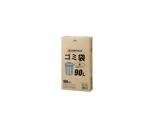 スマートバリュー ゴミ袋　LDD　黒　90L　100枚×2箱 1セット(100枚×2箱入) N138J-90P