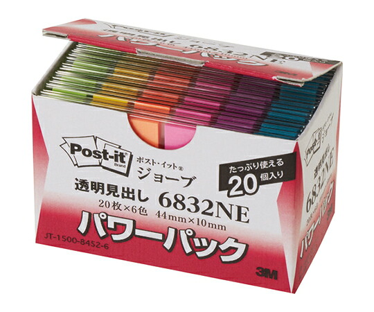 スリーエム ポスト・イット　ジョーブ　パワーパック透明見出し　44X10mm 1箱(2400枚入) 6832NE