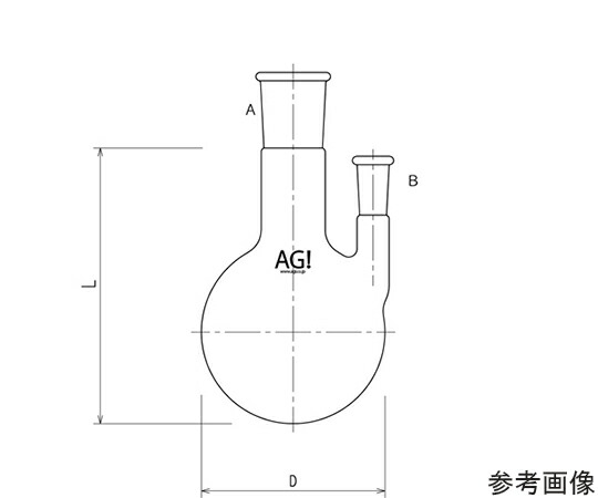 旭製作所 二ツ口フラスコ　側管垂直タイプ　1000mL　29/42・15/35 1個 3116-1-5L2L