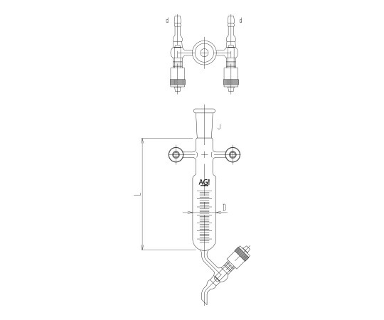 旭製造所 高無意味さグリースレスバルブ付試料採取受器 1個 3620-30V-3L 花・ガーデン・DIY-研究・実験用品-その他