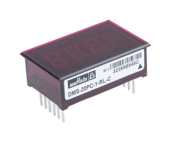 ムラタエレクトロニクス デジタルパネルメータ 起電力計 ロウパワー 赤 LED 3.5桁 34ｘ22 粍 1個 DMS-20マイコン-1-RL-C