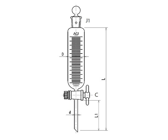 店内全品ポイント5倍★要エントリー★旭製作所 円筒形滴下ロート　ＰＴＦＥコック　５００mL 1個 3730-500｜Shop de clinic店
