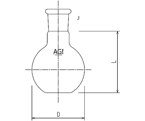 旭製作所 短首平底フラスコ　3000mL　29/42 1個 3106-3-5L