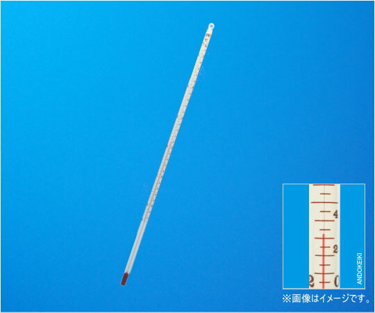 安藤計器製工所 赤液精密棒状温度計 0~100℃(0.2) 全没 1本 1-56-7N