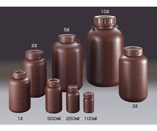 サンプラテック PE広口遮光瓶 250mL ※入れもの売りわたす（100本入） 1箱(100本入) 02911c