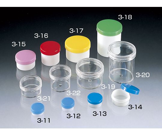サンプラテック プラ壷　100mL（本体：透明、蓋：透明）　50本 1箱(50本入) 01763