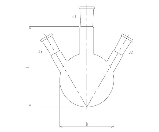 旭製造所 水晶三ツ口瓶 500mL 1個 1112-05