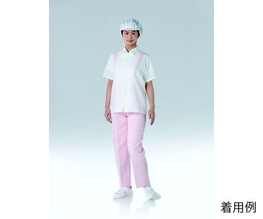 東洋リントフリー クリーン半袖上着（女性用）　白×ピンク　3L 1枚 JB259B-14 3L
