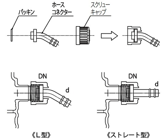 旭製作所 ホースコネクターセット　PHCL24-Φ10 1個 3964-24/10