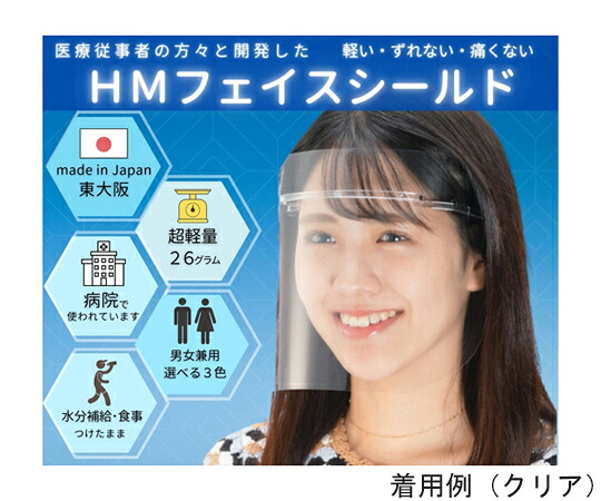 ミノル化学工業 HMフェイスシールド　クリア　50個入　（フレーム・シールド各50個） 5セット入 hmfs_clear_50set