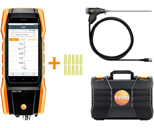 テストー 焚きつける排気ガス分析機器 testo 300 NEXT LEVEL O2/CO/300粍プローブセット 1仕かける 0564 3002 86