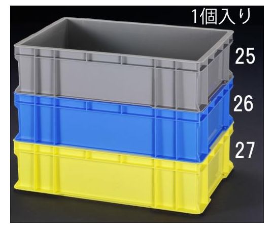 エスコ 658×448×167mm/39.5Lコンテナ(グレー) 1個 EA506AF-25