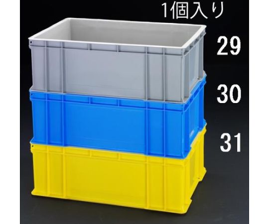 エスコ 658×448×225mm/53.9Lコンテナ(イエロー) 1個 EA506AF-31