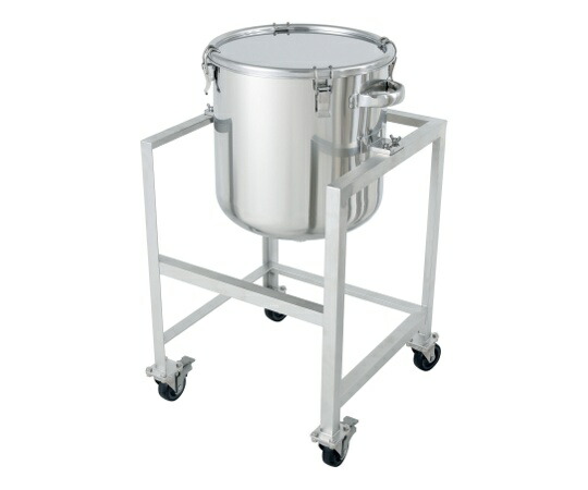 日東金属工業 鏡板型ステンレス密閉容器 (クリップ式) 架台付 150L 1個 DT-CTH-ASC-565