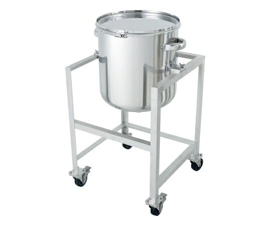 日東金属工業 鏡板型ステンレス密閉容器 (バンド式) 架台付 45L 1個 DT-CTL-ASC-39