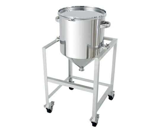 日東金属工業 ホッパー型ステンレス密閉容器 (バンド式) 架台付 35L 1個 HT-CTL-ASC-36