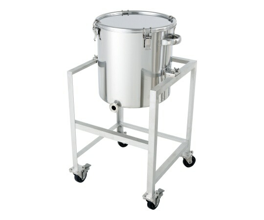 日東金属工業 片テーパー型ステンレス密閉容器 (クリップ式) 架台付 35L 1個 KTT-CTH-ASC-36