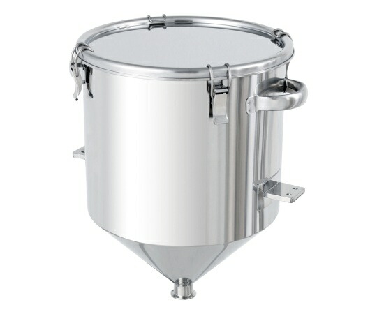 日東金属工業 ホッパー型密閉容器 (クリップ式) ブラケット付 150L 1個 HT-CTH-BRK-565