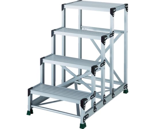 トラスコ中山 軽銀アロイ製やり方台 4段 高さ1.00m 天板600×400 1台 TSF-4610
