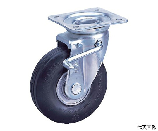 カナツー ゼロプレッシャータイヤ 自在金具S付 許容荷重70kgf 車輪径D156mm 1個 ZP-OS 6X2.00MS-BK