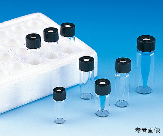 日電理化瑠璃 スピッチバイアル（穴あき旗がしら（黒）+フッ素PTFE/ニトリルパッキン 判定基準仕掛ける） 100μL 20本入 SPV-100 1箱(20本入) 203351