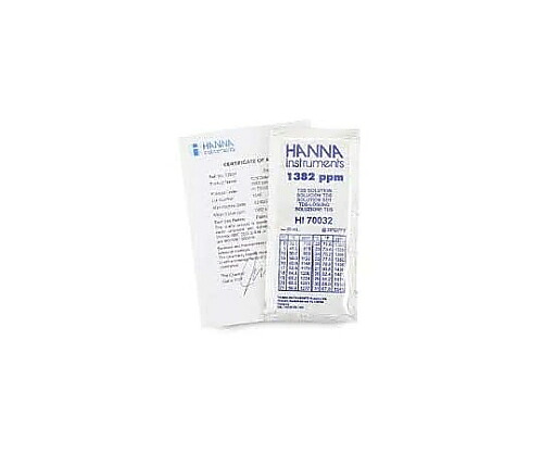 ハンナ インスツルメンツ TDS標準液（スタンダードタイプ）1382ppm証明書付 1箱 HI70032C