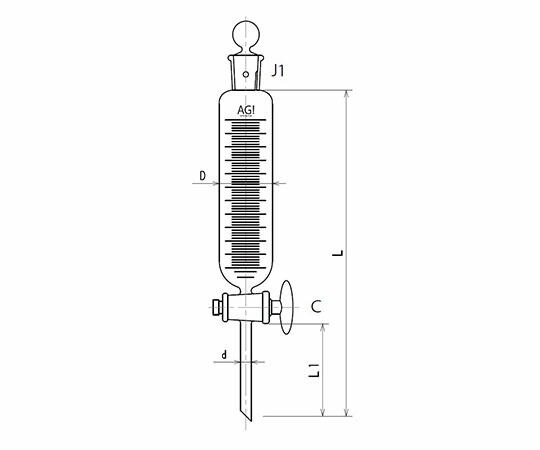 旭製作所 円筒形滴下ロート ガラスコック ２００mL 1個 3728-200 19,501円