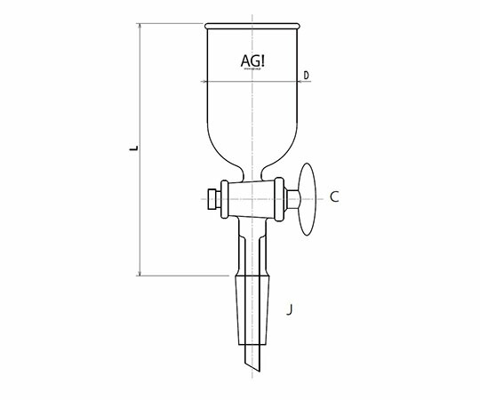 旭製作所 注入ロート ガラスコック １００mL 1個 3790-100G-3L 14,220円