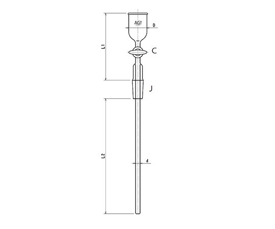 旭製作所 注入ロート ガラスコック ５０mL 1個 3792-50G-4L