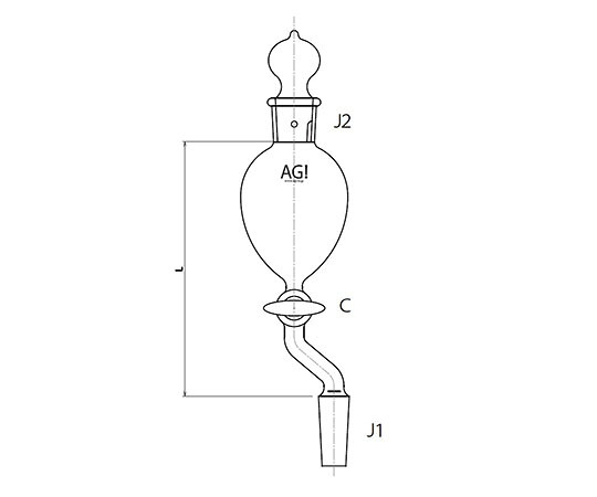 旭製作所 注入ロート ガラスコック ５０mL 1個 3794-50G-2L