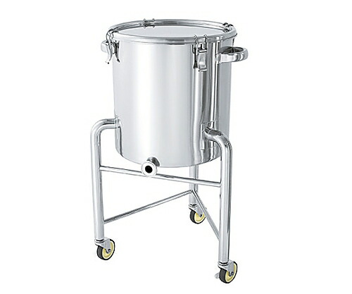 日東金属工業 底部勾配型ステンレス密閉容器 クリップタイプ 脚付 B型シリコンパッキン付 200L 1個 KTT-CTH-L-565H