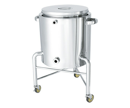 日東金属工業 鏡板型ステンレス容器 脚付 ヒラ蓋付 200L 1個 DT-ST-L-635