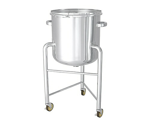 日東金属工業 鏡板型ステンレス密閉容器 バンドタイプ 脚付 L型シリコンパッキン付 100L 1個 DT-CTL-L-47H