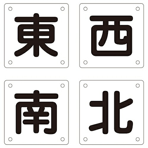 日本緑十字社 クレーン標識 「東 西 南 北」 クレーンB(小) 1組(4枚入) 083023