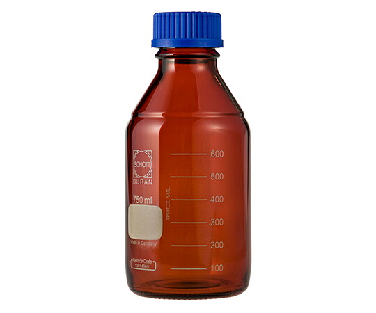 DWK Life Sciences ねじ口びん（メジュームびん） 茶褐色 青旗がしら付 750mL 1箱(10個入) 017210-750A