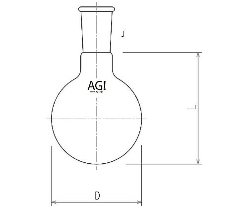旭製作所 短首フラスコ 3000mL 34/45 1個 3102-3-6L