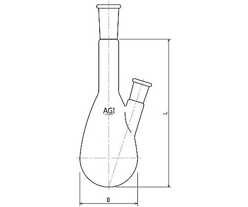 旭製作所 枝付ケルダールフラスコ 500mL 24/40・15/35 1個 3214-500-4L2L