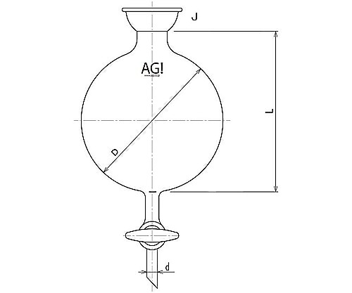 旭製造所 ドレン付円形交差点受瓶 500mL 35/20 1個 3220-500-G