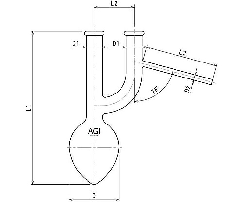 旭製造所 ホーヘンクライゼンフラスコ 500mL 1個 3330-500 実験用素材-研究・実験用品-花・ガーデン・DIY