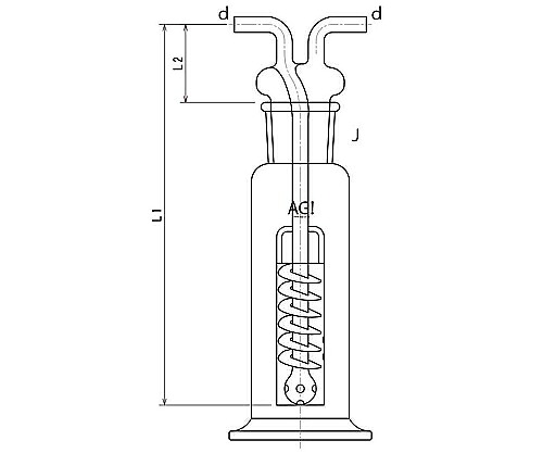 旭製作所 市ノ瀬式ガス洗浄瓶 1000mL 1個 4112-1000