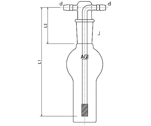 店内全品ポイント5倍★要エントリー★旭製作所 球付ガス洗浄瓶 30ml 1個 4124-30|Shop de clinic店